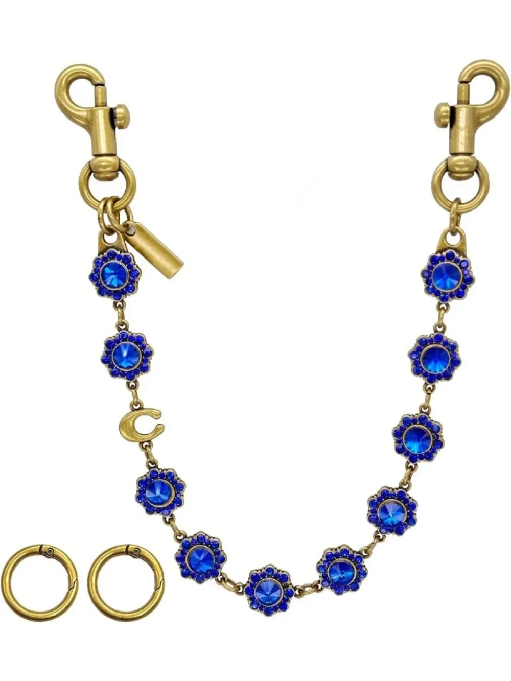 Stylish Gold Bag Charm Chain for Handbags | Double-Spring Clasp & Strap Extender
